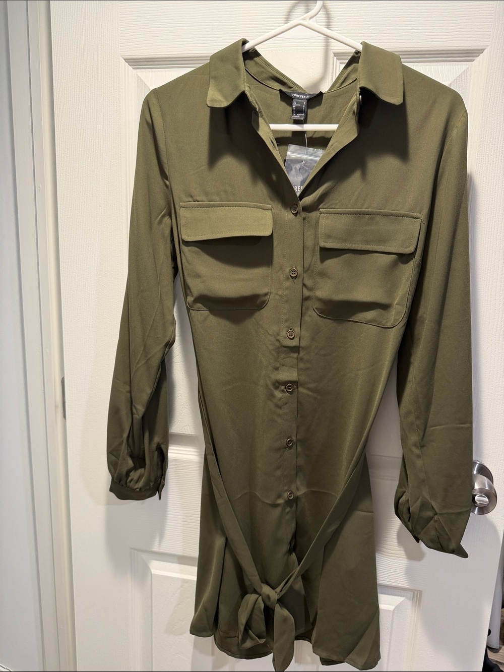 Forever 21 Olive Green Shirt Dress